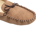 Light Taupe - Back - Mokkers Mens Jake Real Suede Moccasin Slippers