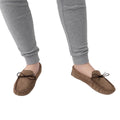 Light Taupe - Side - Mokkers Mens Jake Real Suede Moccasin Slippers