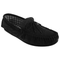 Black - Front - Mokkers Mens Bruce Real Suede Moccasin Slippers