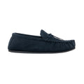 Navy Blue - Back - Mokkers Mens Bruce Real Suede Moccasin Slippers