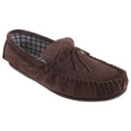 Dark Brown - Front - Mokkers Mens Bruce Real Suede Moccasin Slippers