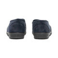 Navy Blue - Back - Zedzzz Mens Harley Check Felt Gusset Slippers