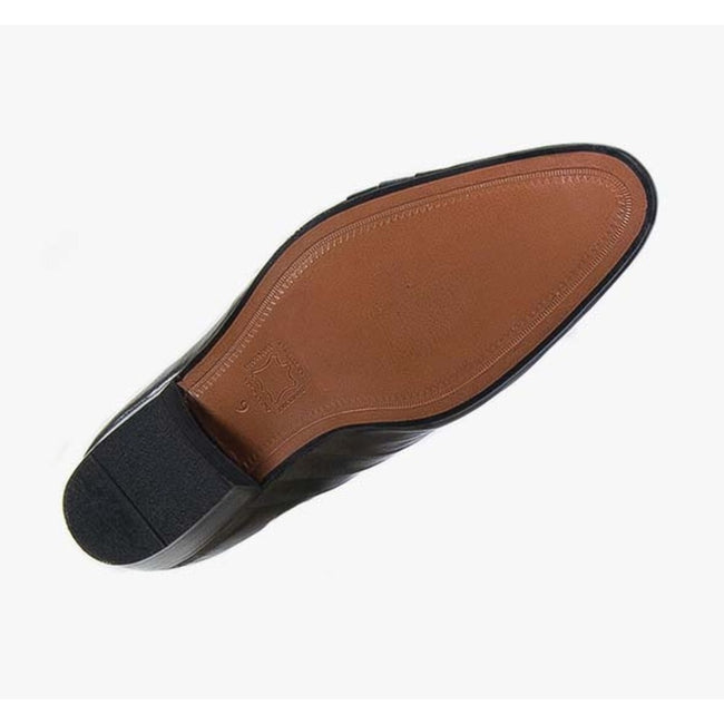 Black - Back - Montecatini Mens Pleated Vamp Softie Leather Shoes