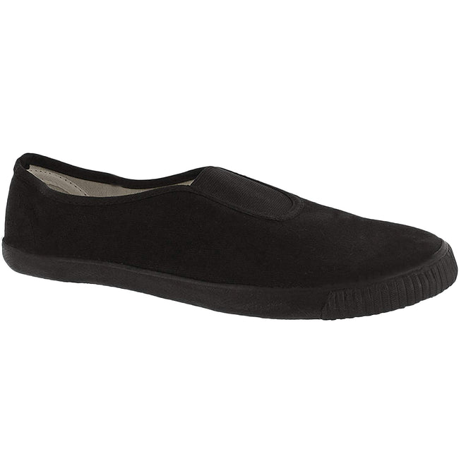 Black - Back - Dek Adults Unisex Gusset Canvas Plimsolls