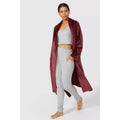 Burgundy - Pack Shot - Debenhams Womens-Ladies Sleek Shawl Collar Robe