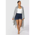 Grey - Pack Shot - Debenhams Womens-Ladies Sleek Shawl Collar Robe