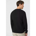 Black - Back - Maine Mens Premium Cable Cotton V Neck Jumper