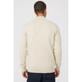 Stone - Back - Maine Mens Cable Cotton Half Zip Jumper