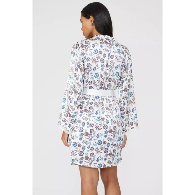 Multicoloured - Back - Debenhams Womens-Ladies Rerooted Floral Satin Midi Robe