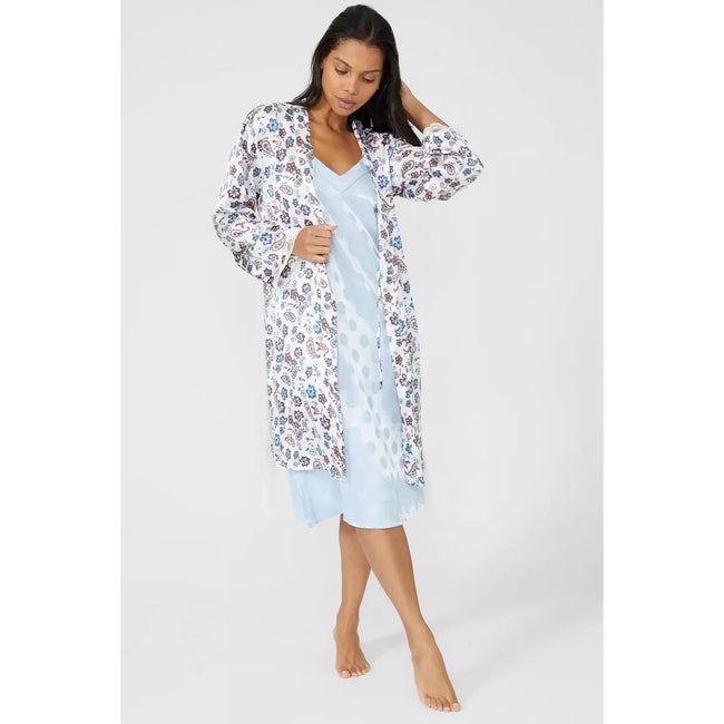 Multicoloured - Side - Debenhams Womens-Ladies Rerooted Floral Satin Midi Robe