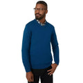 Dark Blue - Front - Maine Mens Premium Cotton V Neck Jumper