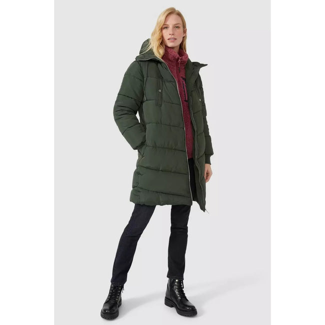 Forest - Lifestyle - Mantaray Womens-Ladies Hooded Recycled Long Puffer Jacket