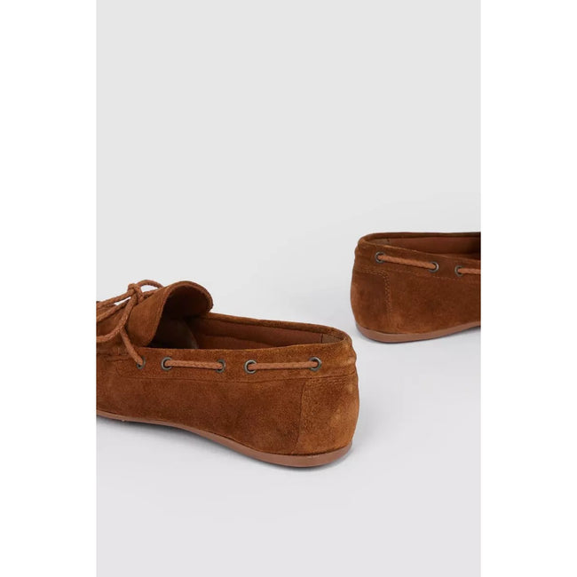 Tan - Side - Maine Mens Albans Plaited Suede Boat Shoes