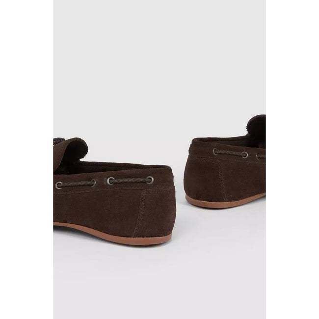 Chocolate - Side - Maine Mens Albans Plaited Suede Boat Shoes