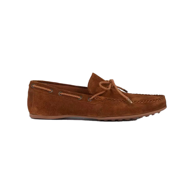 Tan - Front - Maine Mens Albans Plaited Suede Boat Shoes