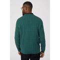 Dark Green - Back - Maine Mens Cable Cotton Crew Neck Sweatshirt