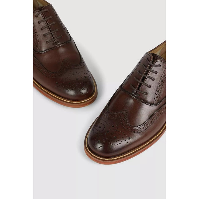 Brown - Side - Debenhams Mens Technic Chester Leather Brogues