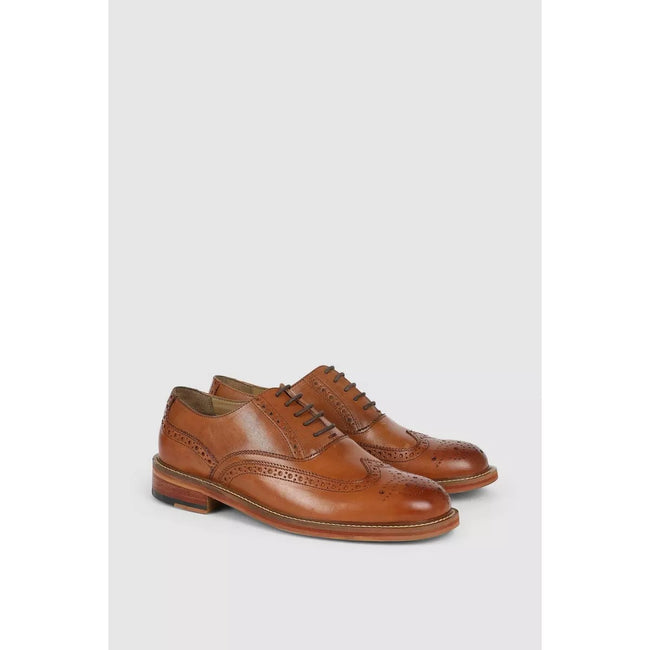 Tan - Back - Debenhams Mens Technic Chester Leather Brogues