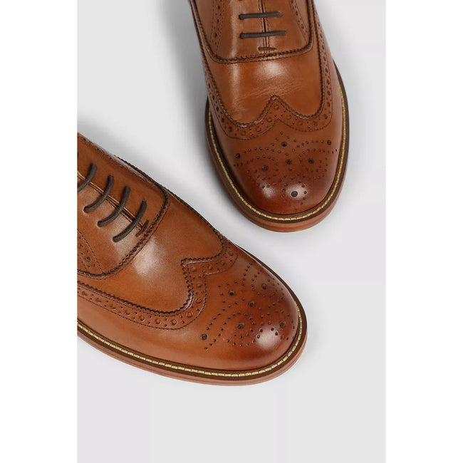 Tan - Side - Debenhams Mens Technic Chester Leather Brogues