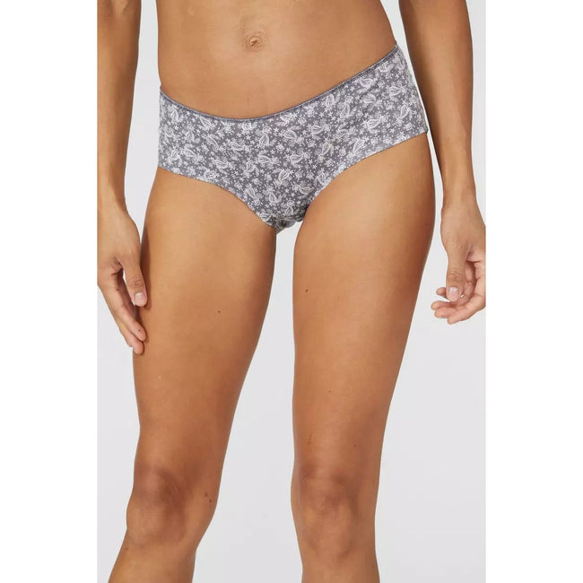 Grey - Side - Debenhams Womens-Ladies Paisley Lace Detail Briefs (Pack of 5)