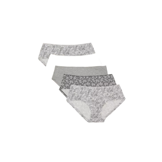 Grey - Front - Debenhams Womens-Ladies Paisley Lace Detail Briefs (Pack of 5)