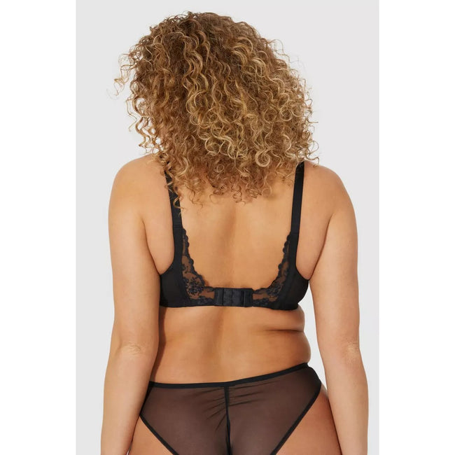Black - Back - Gorgeous Womens-Ladies High Apex Floral Bra