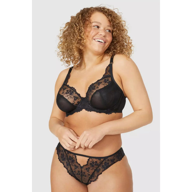 Black - Lifestyle - Gorgeous Womens-Ladies High Apex Floral Bra