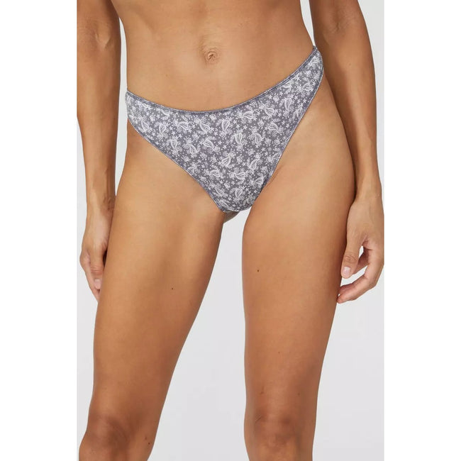 Grey - Close up - Debenhams Womens-Ladies Paisley Lace Detail Thong (Pack of 5)