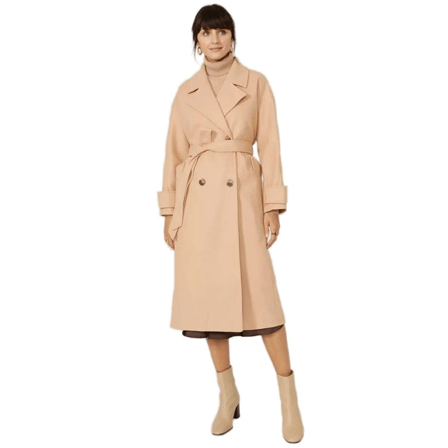 Toffee - Front - Principles Womens-Ladies Belted Longline Coat