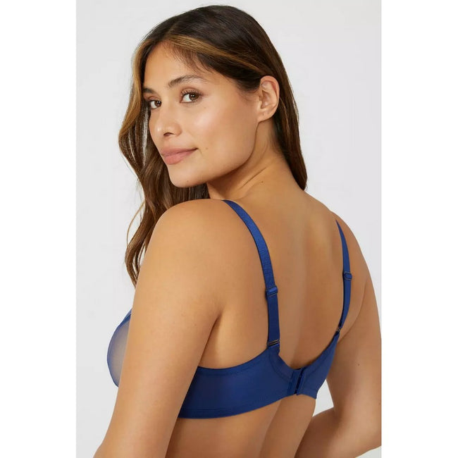 Blue-White - Back - Gorgeous Womens-Ladies Sheer Non-Padded Bra (Pack of 2)