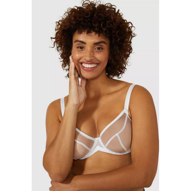 Black-White - Pack Shot - Gorgeous Womens-Ladies Sheer Non-Padded Bra (Pack of 2)