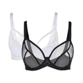 Black-White - Front - Gorgeous Womens-Ladies Sheer Non-Padded Bra (Pack of 2)