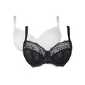 Black-White - Front - Gorgeous Womens-Ladies Scallop Non-Padded Bra (Pack of 2)