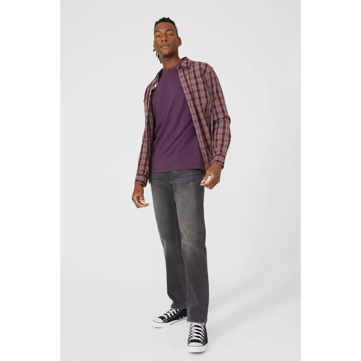 Dark Plum - Side - Mantaray Mens Slub T-Shirt