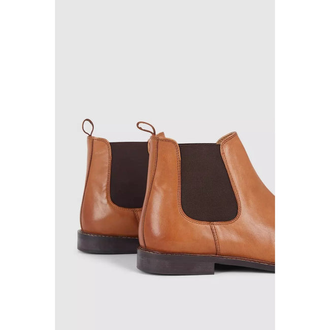 Tan - Back - Maine Mens Blenheim Leather Chelsea Boots