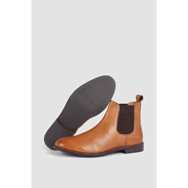 Tan - Side - Maine Mens Blenheim Leather Chelsea Boots