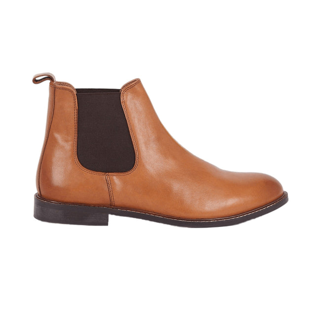 Tan - Front - Maine Mens Blenheim Leather Chelsea Boots