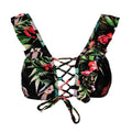 Black - Back - Debenhams Womens-Ladies Floral Front Tie Bikini Set