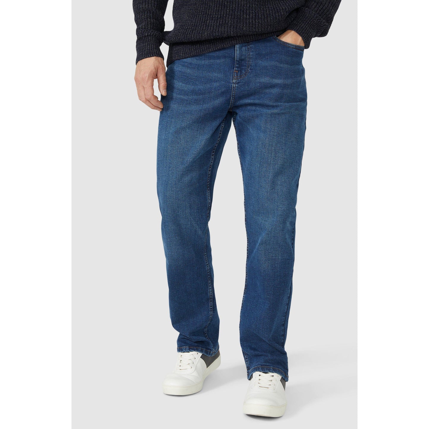 Blue - Back - Mantaray Mens Relaxed Fit Jeans