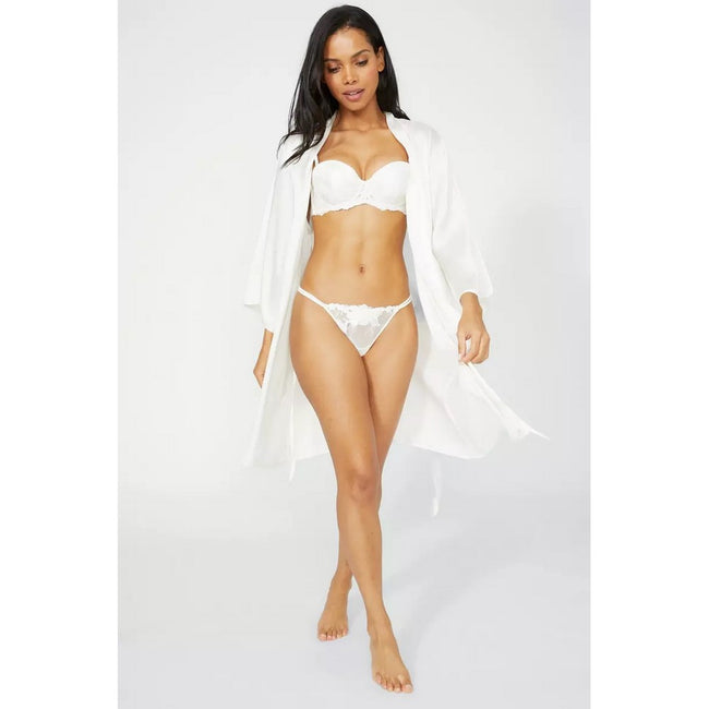 Ivory - Pack Shot - Gorgeous Womens-Ladies Lily Embroidered Bridal Thong