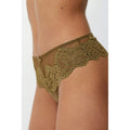 Olive - Side - Gorgeous Womens-Ladies Floral Jacquard Deep Cut Thong