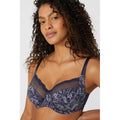 Navy-White - Lifestyle - Gorgeous Womens-Ladies Floral Bra (Pack of 2)