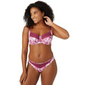 Berry - Front - Gorgeous Womens-Ladies Camellia Lace Detail Knickers