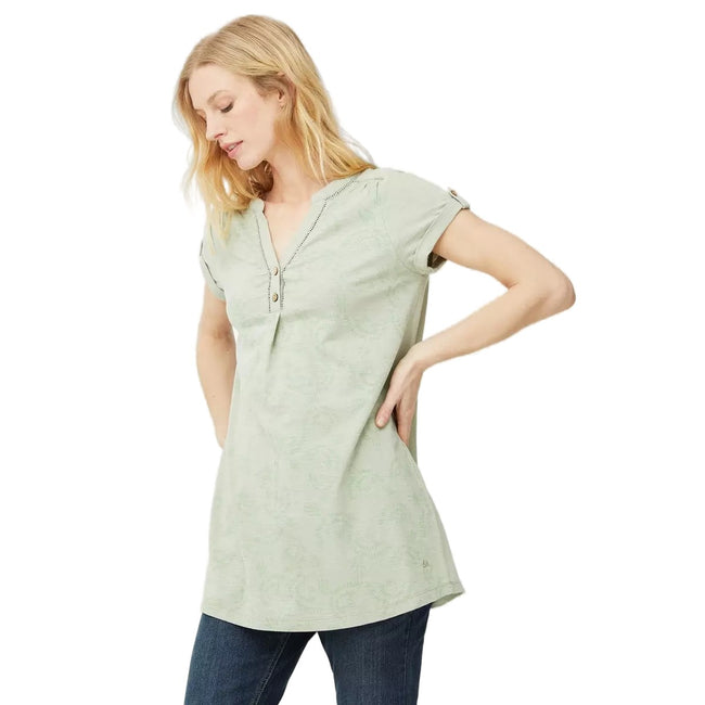 Pistachio - Front - Mantaray Womens-Ladies Bird Tunic