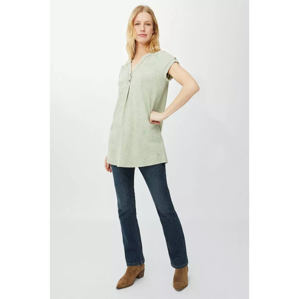 Pistachio - Pack Shot - Mantaray Womens-Ladies Bird Tunic