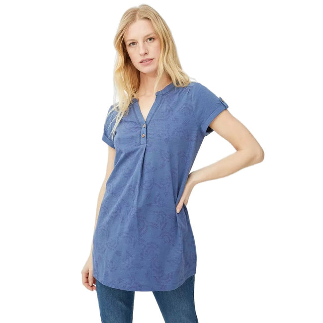 Mid Blue - Front - Mantaray Womens-Ladies Bird Tunic