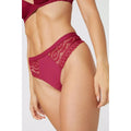 Dark Red - Lifestyle - Gorgeous Womens-Ladies Lace Recycled Thong
