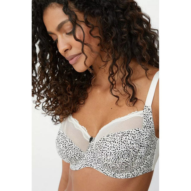 Black-White - Side - Gorgeous Womens-Ladies Animal Print Bra (Pack of 2)