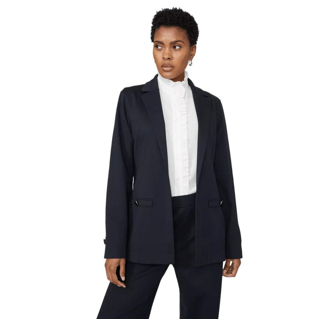 Navy - Front - Principles Womens-Ladies Ponte Button Detail Blazer
