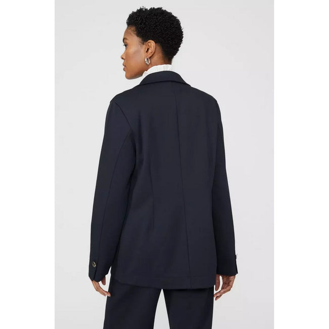 Navy - Back - Principles Womens-Ladies Ponte Button Detail Blazer